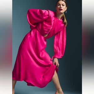 Farm Rio Long-Sleeve Cutout Dress